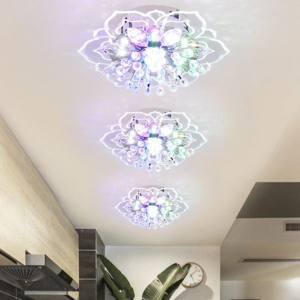 Modern Simplicity Crystal Acrylic Flower LED Flush Mount Ceiling Light For Hallways - Image 3