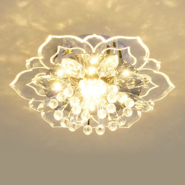 Modern Simplicity Crystal Acrylic Flower LED Flush Mount Ceiling Light For Hallways - Image 13