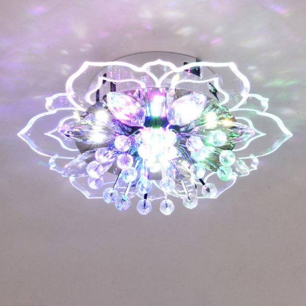 Modern Simplicity Crystal Acrylic Flower LED Flush Mount Ceiling Light For Hallways - Image 14