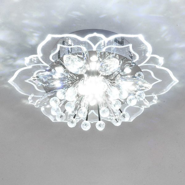 Modern Simplicity Crystal Acrylic Flower LED Flush Mount Ceiling Light For Hallways - Image 15
