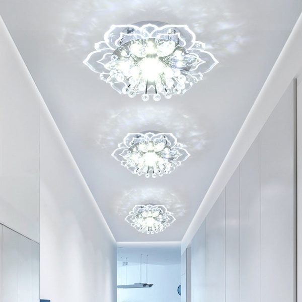 Modern Simplicity Crystal Acrylic Flower LED Flush Mount Ceiling Light For Hallways - Image 2