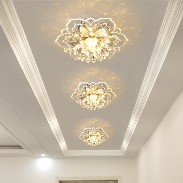 Modern Simplicity Crystal Acrylic Flower LED Flush Mount Ceiling Light For Hallways - Image 6