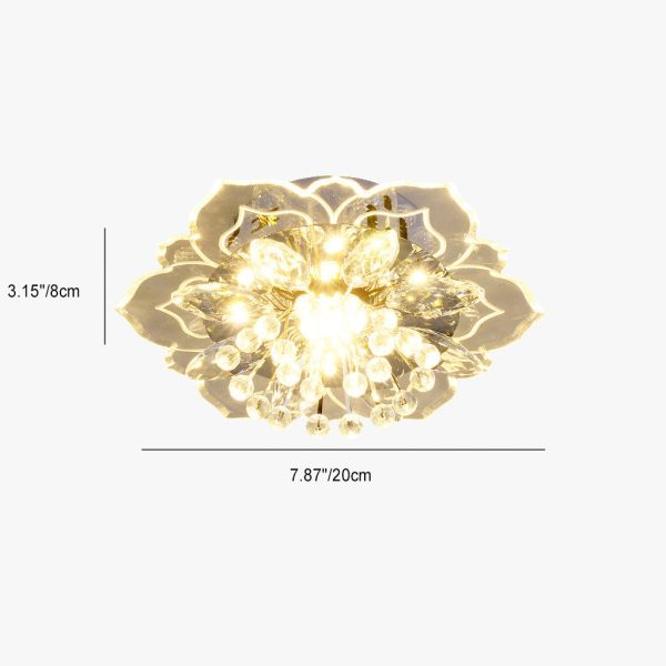 Modern Simplicity Crystal Acrylic Flower LED Flush Mount Ceiling Light For Hallways - Image 5