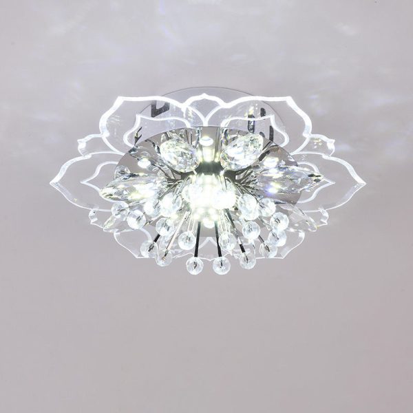 Modern Simplicity Crystal Acrylic Flower LED Flush Mount Ceiling Light For Hallways - Image 12