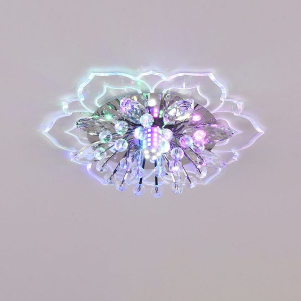 Modern Simplicity Crystal Acrylic Flower LED Flush Mount Ceiling Light For Hallways - Image 16