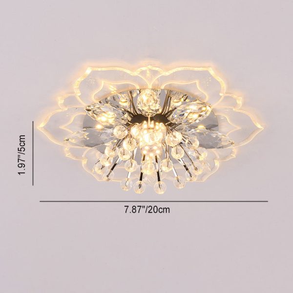 Modern Simplicity Crystal Acrylic Flower LED Flush Mount Ceiling Light For Hallways - Image 4