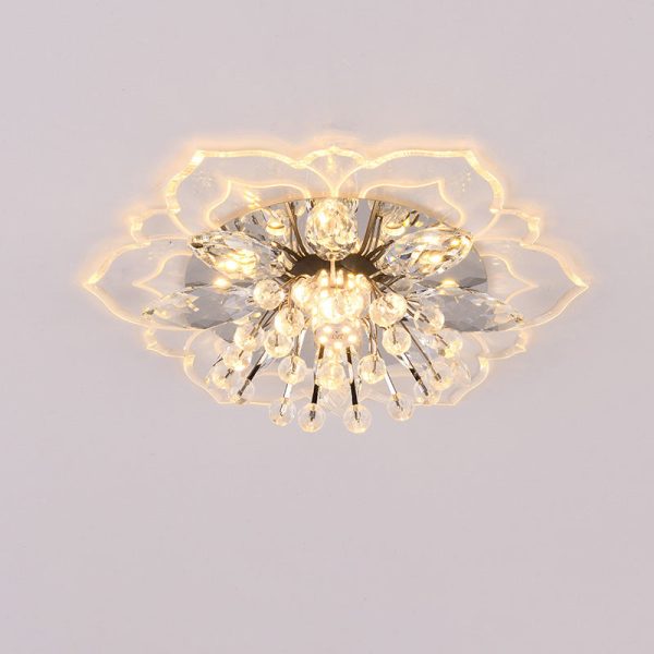 Modern Simplicity Crystal Acrylic Flower LED Flush Mount Ceiling Light For Hallways - Image 17