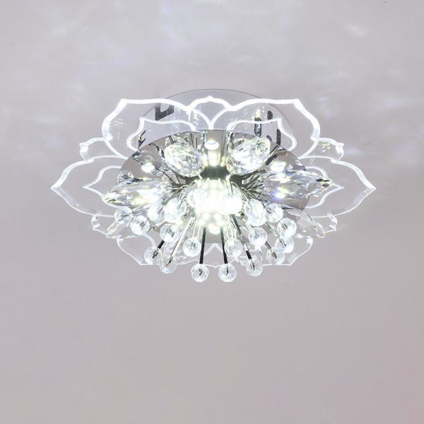 Modern Simplicity Crystal Acrylic Flower LED Flush Mount Ceiling Light For Hallways - Image 18