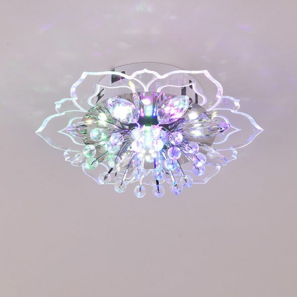 Modern Simplicity Crystal Acrylic Flower LED Flush Mount Ceiling Light For Hallways - Image 19
