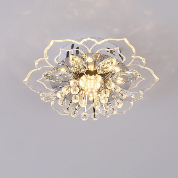 Modern Simplicity Crystal Acrylic Flower LED Flush Mount Ceiling Light For Hallways - Image 20