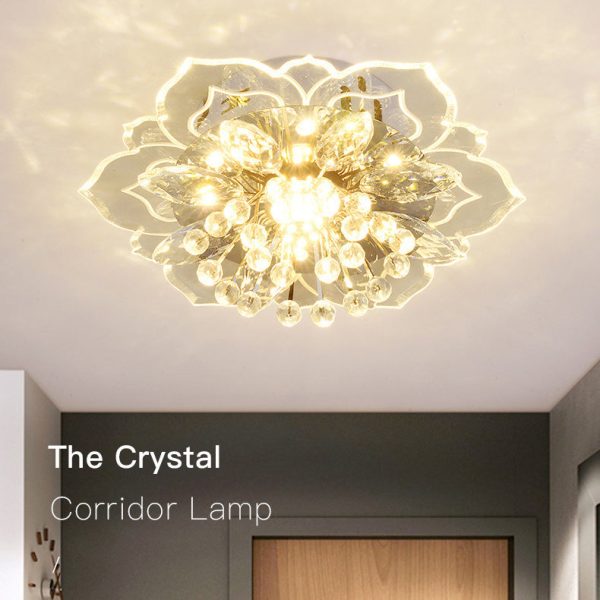 Modern Simplicity Crystal Acrylic Flower LED Flush Mount Ceiling Light For Hallways - Image 11