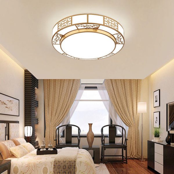 Traditional Chinese Round Plum Blossom Acrylic Aluminum LED Flush Mount Ceiling Light For Living Room - Image 3