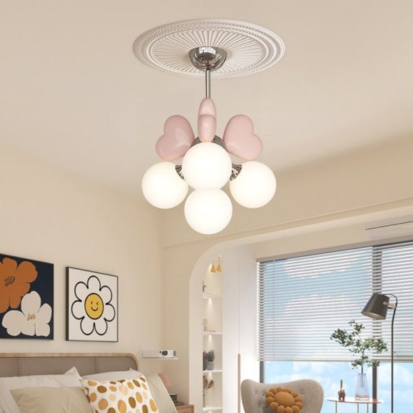 Contemporary Nordic Cream Heart Shape Resin Hardware PE 4/6 - Light Chandelier For Living Room - Image 7