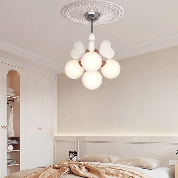 Contemporary Nordic Cream Heart Shape Resin Hardware PE 4/6 - Light Chandelier For Living Room - Image 2