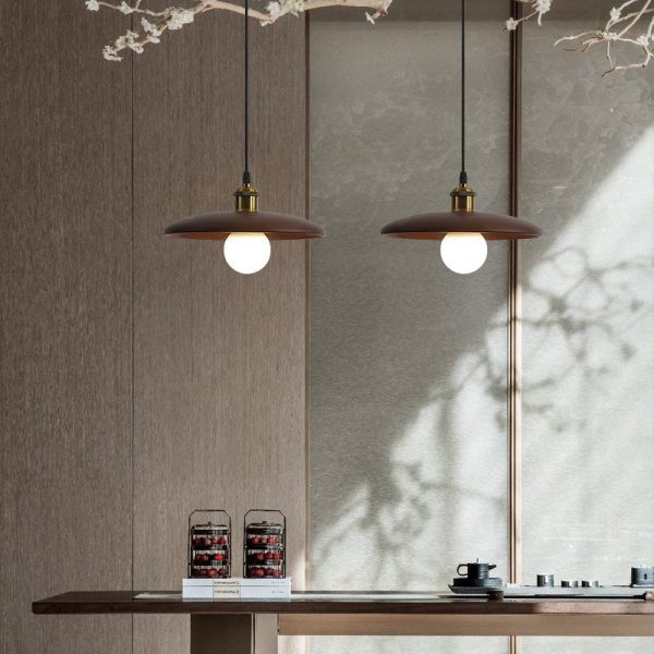 Traditional Chinese Umbrella Aluminum Solid Wood 1 - Light Pendant Light For Dining Room - Image 3