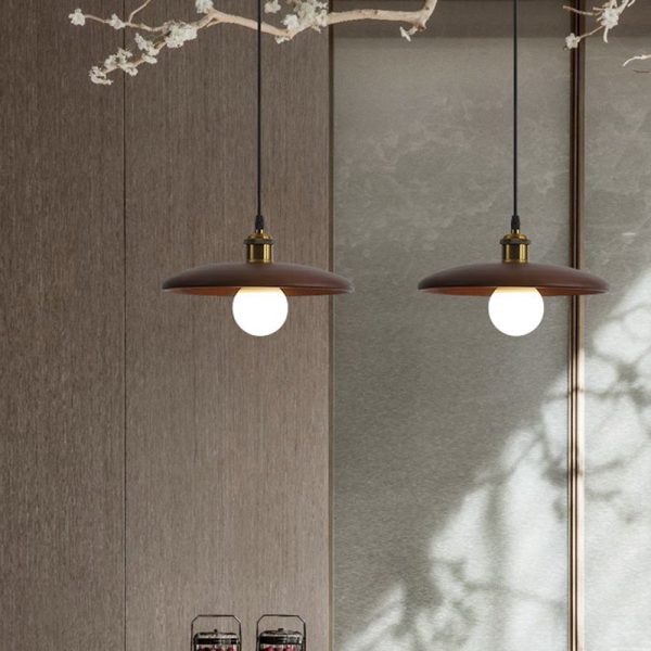 Traditional Chinese Umbrella Aluminum Solid Wood 1 - Light Pendant Light For Dining Room - Image 14