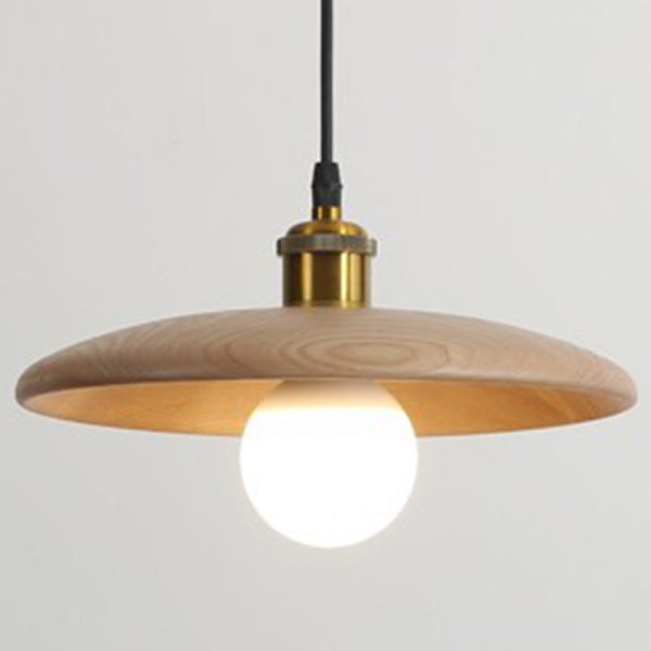 Traditional Chinese Umbrella Aluminum Solid Wood 1 - Light Pendant Light For Dining Room - Image 20