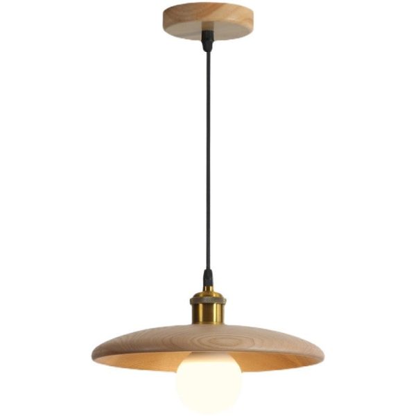 Traditional Chinese Umbrella Aluminum Solid Wood 1 - Light Pendant Light For Dining Room - Image 24