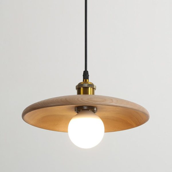 Traditional Chinese Umbrella Aluminum Solid Wood 1 - Light Pendant Light For Dining Room - Image 18