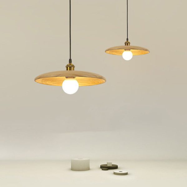 Traditional Chinese Umbrella Aluminum Solid Wood 1 - Light Pendant Light For Dining Room - Image 13