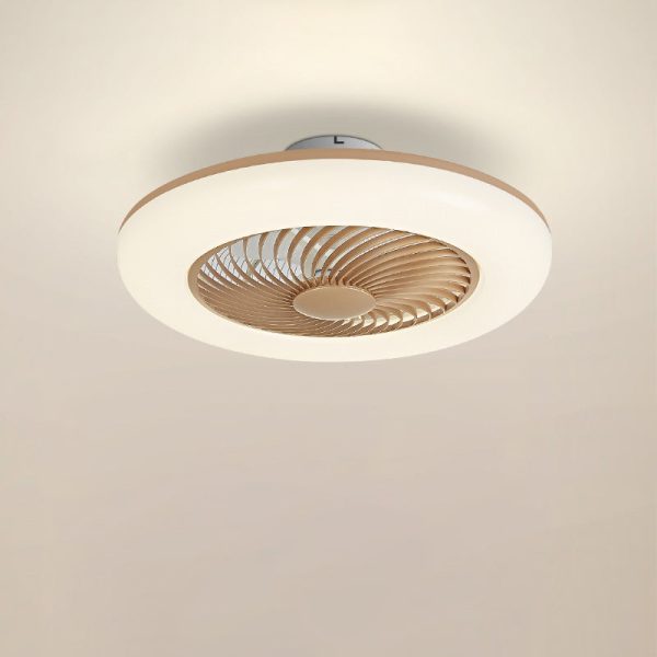 Modern Simplicity Round Iron ABS Acrylic LED Semi-Flush Mount Ceiling Fan Light For Bedroom - Image 9