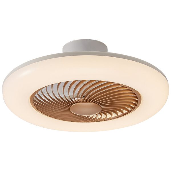 Modern Simplicity Round Iron ABS Acrylic LED Semi-Flush Mount Ceiling Fan Light For Bedroom - Image 10