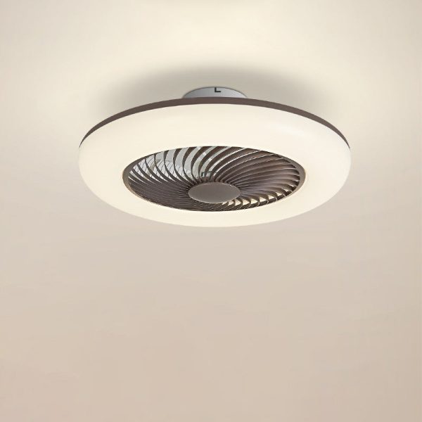 Modern Simplicity Round Iron ABS Acrylic LED Semi-Flush Mount Ceiling Fan Light For Bedroom - Image 7