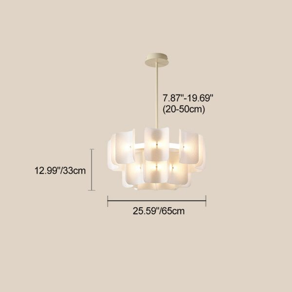 Traditional Japanese Dome Aluminum Acrylic LED Chandeliers For Living Room - Image 4