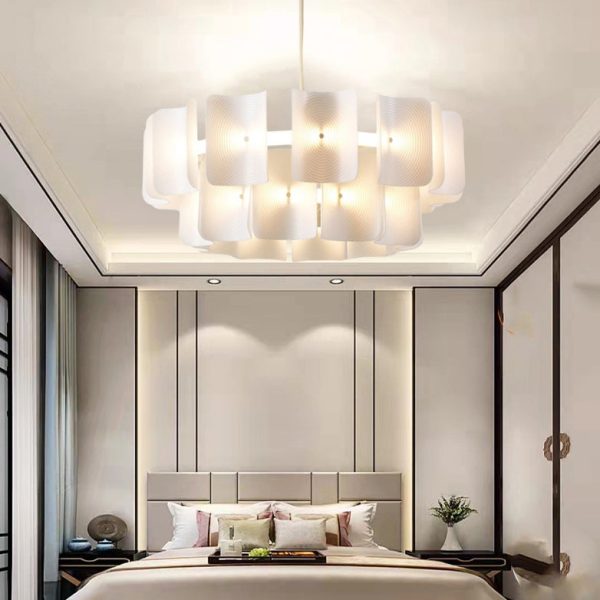 Traditional Japanese Dome Aluminum Acrylic LED Chandeliers For Living Room - Image 16