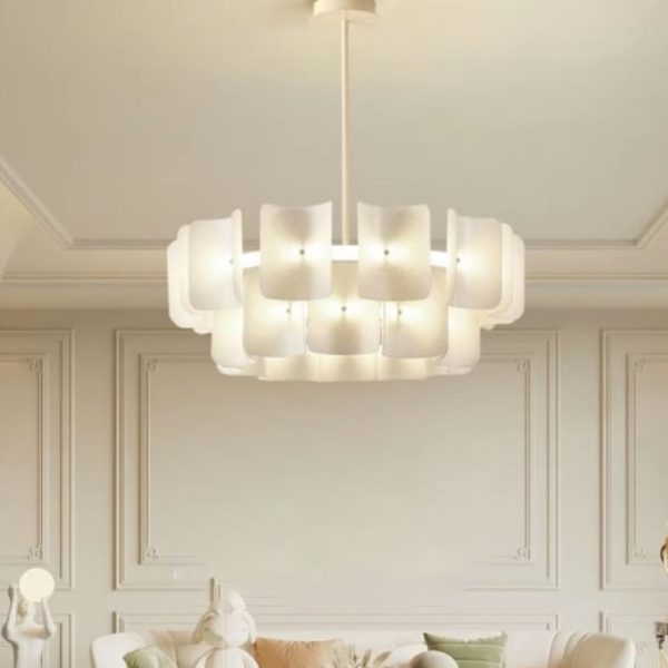 Traditional Japanese Dome Aluminum Acrylic LED Chandeliers For Living Room - Image 13