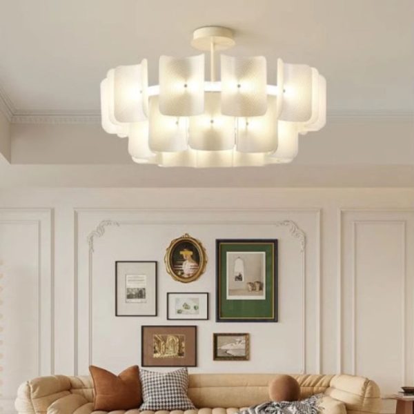 Traditional Japanese Dome Aluminum Acrylic LED Chandeliers For Living Room - Image 19
