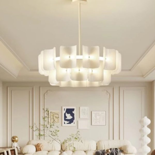 Traditional Japanese Dome Aluminum Acrylic LED Chandeliers For Living Room - Image 18