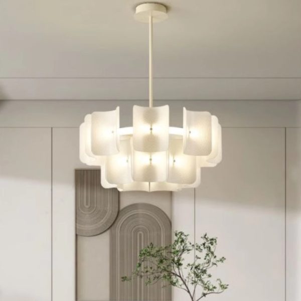 Traditional Japanese Dome Aluminum Acrylic LED Chandeliers For Living Room - Image 3