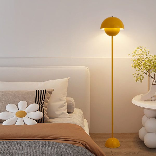 Contemporary Scandinavian Mushroom Hardware Iron Lampshade 1 - Light Standing Floor Lamp For Living Room - Image 2