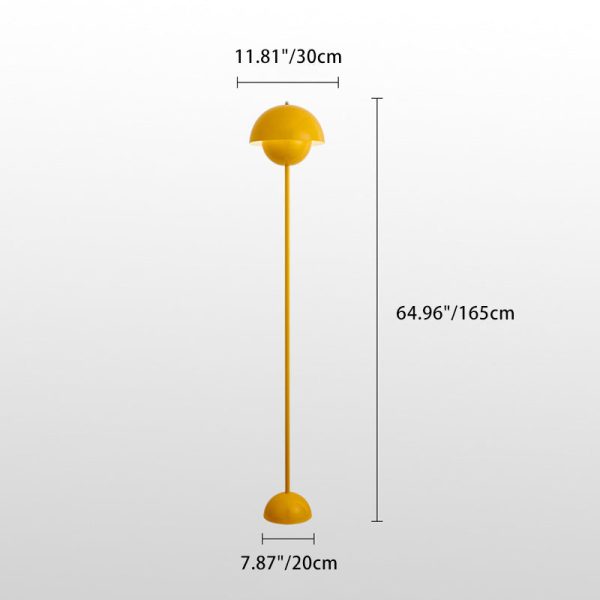 Contemporary Scandinavian Mushroom Hardware Iron Lampshade 1 - Light Standing Floor Lamp For Living Room - Image 4
