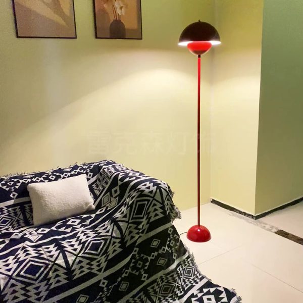 Contemporary Scandinavian Mushroom Hardware Iron Lampshade 1 - Light Standing Floor Lamp For Living Room - Image 12