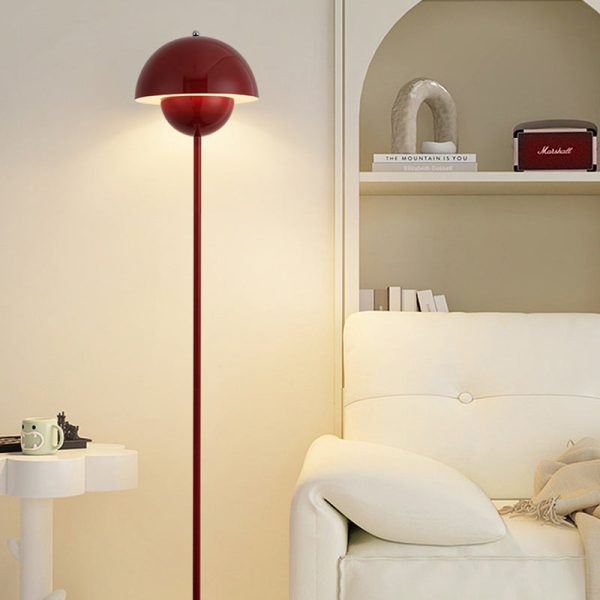 Contemporary Scandinavian Mushroom Hardware Iron Lampshade 1 - Light Standing Floor Lamp For Living Room - Image 7