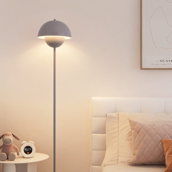 Contemporary Scandinavian Mushroom Hardware Iron Lampshade 1 - Light Standing Floor Lamp For Living Room - Image 9