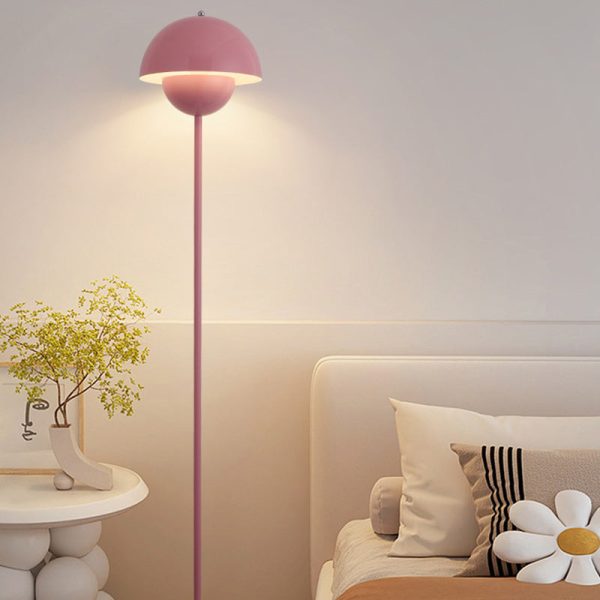 Contemporary Scandinavian Mushroom Hardware Iron Lampshade 1 - Light Standing Floor Lamp For Living Room - Image 10