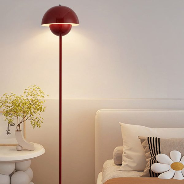 Contemporary Scandinavian Mushroom Hardware Iron Lampshade 1 - Light Standing Floor Lamp For Living Room - Image 11
