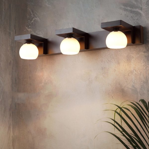 Contemporary Nordic Rectangle Solid Wood Glass 2/3 - Light Vanity Light Mirror Front Wall Sconce Lamp For Bathroom - Image 10