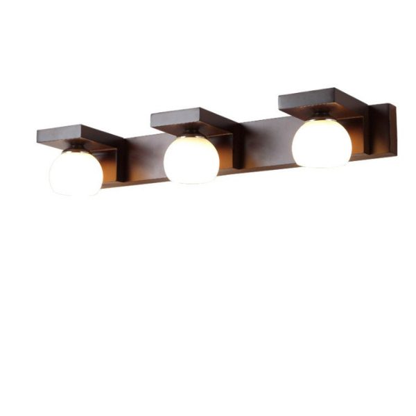 Contemporary Nordic Rectangle Solid Wood Glass 2/3 - Light Vanity Light Mirror Front Wall Sconce Lamp For Bathroom - Image 13