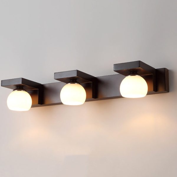 Contemporary Nordic Rectangle Solid Wood Glass 2/3 - Light Vanity Light Mirror Front Wall Sconce Lamp For Bathroom - Image 14