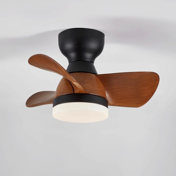 Contemporary Retro Three Fan Blades ABS Iron Acrylic LED Downrods Ceiling Fan Light For Dining Room - Image 8