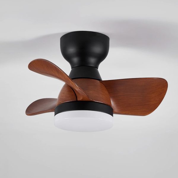 Contemporary Retro Three Fan Blades ABS Iron Acrylic LED Downrods Ceiling Fan Light For Dining Room - Image 10
