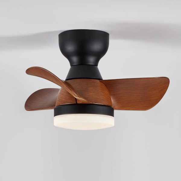 Contemporary Retro Three Fan Blades ABS Iron Acrylic LED Downrods Ceiling Fan Light For Dining Room - Image 9