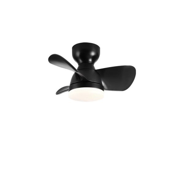 Contemporary Retro Three Fan Blades ABS Iron Acrylic LED Downrods Ceiling Fan Light For Dining Room - Image 14