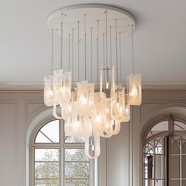 Traditional French Dome Round Geometry Transparent Glass Carbon Steel 1/7/13/19 - Light Chandelier For Living Room - Image 3