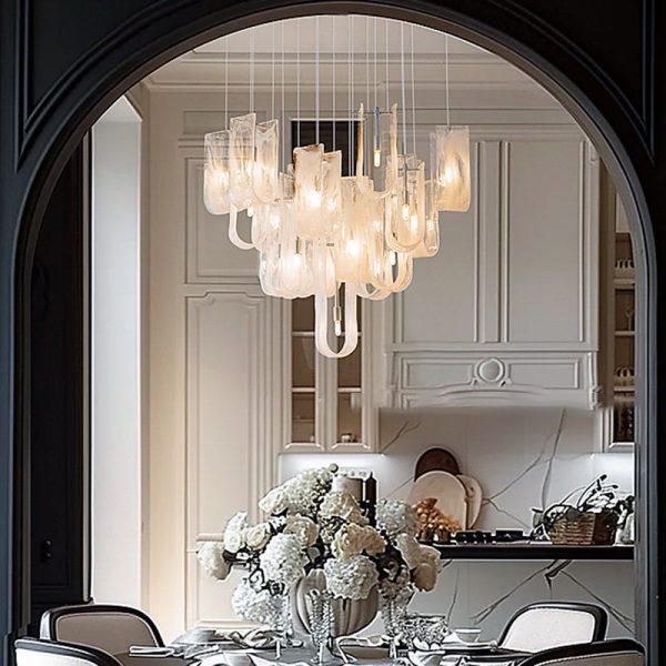 Traditional French Dome Round Geometry Transparent Glass Carbon Steel 1/7/13/19 - Light Chandelier For Living Room - Image 2