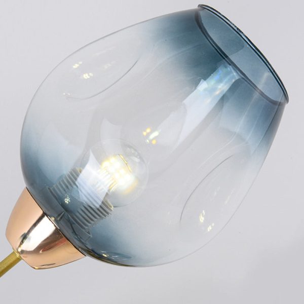 Contemporary Nordic Dome Gradient Iron Glass Lampshade 4/6 - Light Semi-Flush Mount Ceiling Light For Living Room - Image 8